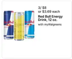 Walgreens Red Bull Energy Drink, 12 oz offer