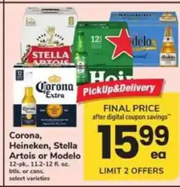 Safeway Corona, Heineken, Stella Artois or Modelo offer