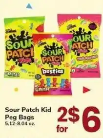 Safeway Sour Patch Kid Peg Bags offer