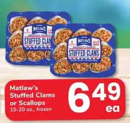 Safeway Matlaw's Stuffed Clams or Scallops offer