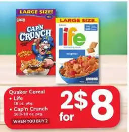 Safeway Quaker Cereal offer