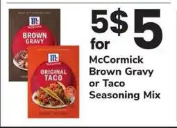 Safeway McCormick Brown Gravy or Taco Seasoning Mix offer