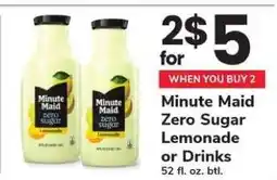 Safeway Minute Maid Zero Sugar Lemonade or Drinks offer