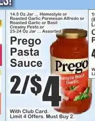 Key Food Prego Pasta Sauce offer