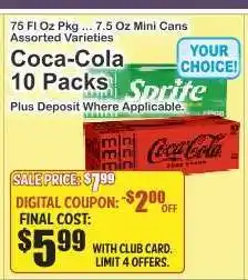 Key Food Coca-Cola 10 Packs offer