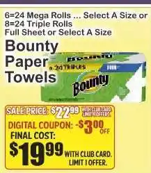 Key Food Bounty Paper Towels offer