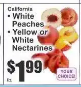 Key Food California White Peaches, Yellow or White Nectarines offer