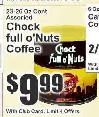 Key Food Chock Full o'Nuts Coffee offer