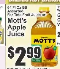 Key Food Mott's Apple Juice offer