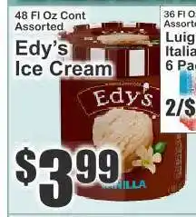 Key Food Edy's Ice Cream offer
