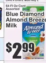 Key Food Blue Diamond Almond Breeze Milk offer