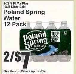 Key Food Poland Spring Water 12-Pack offer