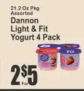 Key Food Dannon Light & Fit Yogurt 4 Pack offer