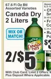 Key Food Canada Dry 2 Liters offer