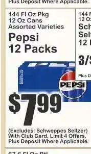 Key Food Pepsi 12 Packs offer