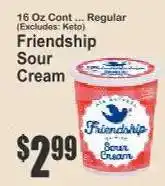 Key Food Friendship Sour Cream offer