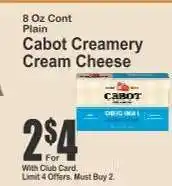 Key Food Cabot Creamery Cream Cheese offer