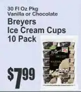 Key Food Breyers Ice Cream Cups 10 Pack offer