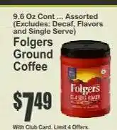 Key Food Folgers Ground Coffee offer