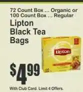 Key Food Lipton Black Tea Bags offer