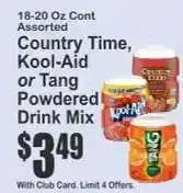 Key Food Country Time, Kool-Aid or Tang Powdered Drink Mix offer