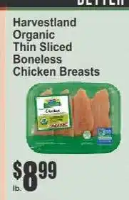 Key Food Harvestland Organic Thin Sliced Boneless Chicken Breasts offer
