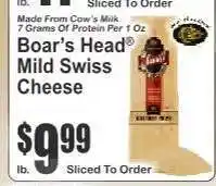 Key Food Boar's Head Mild Swiss Cheese offer