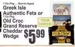 Key Food Old Croc Grand Reserve Cheddar Wedge offer