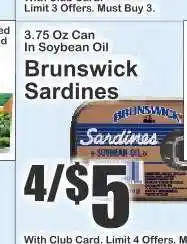 Key Food Brunswick Sardines offer