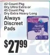 Key Food Always Discreet Pads offer