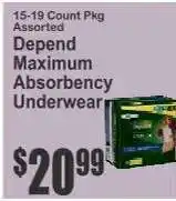 Key Food Depend Maximum Absorbency Underwear offer