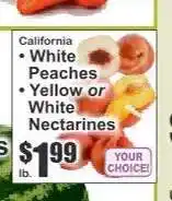 Key Food California White Peaches or Yellow or White Nectarines offer