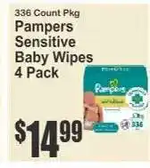 Key Food Pampers Sensitive Baby Wipes 4 Pack offer