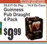 Key Food Guinness Pub Draught 4 Pack offer