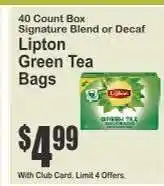 Key Food Lipton Green Tea Bags offer