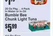 Key Food Bumble Bee Chunk Light Tuna offer
