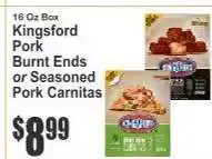 Key Food Kingsford Pork Burnt Ends or Seasoned Pork Carnitas offer