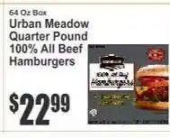 Key Food Urban Meadow Quarter Pound 100% All Beef Hamburgers offer