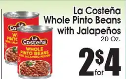 Supremo Foods Inc La Costeña Whole Pinto Beans with Jalapeños offer