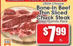Supremo Foods Inc USDA Choice Bone-In Beef Thin Sliced Chuck Steak offer