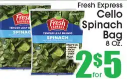 Supremo Foods Inc Fresh Express Cello Spinach Bag offer
