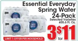 Supremo Foods Inc Essential Everyday Spring Water offer