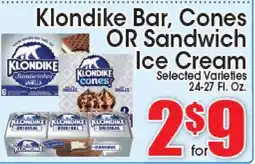 Supremo Foods Inc Klondike Bar, Cones OR Sandwich Ice Cream offer