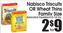 Supremo Foods Inc Nabisco Triscuits OR Wheat Thins Family Size offer