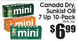 Supremo Foods Inc Canada Dry, Sunkist OR 7 Up 10-Pack offer