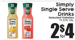 Supremo Foods Inc Simply Single Serve Drinks offer