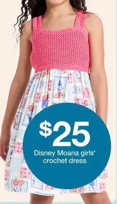 Target Disney Moana girls' crochet dress offer