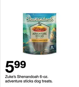 Target Zuke's Shenandoah 6-oz. adventure sticks dog treats offer