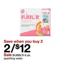 Target SALE BUBBL'R 6-pk. sparkling water offer