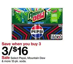 Target Select Pepsi, Mountain Dew & more 12-pk. soda offer